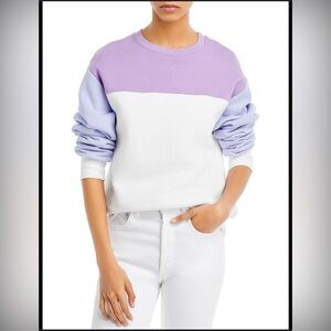 Anthropologie Sundry Color Block Sweatshirt Size 0 XS Long Sleeve Pullover‎